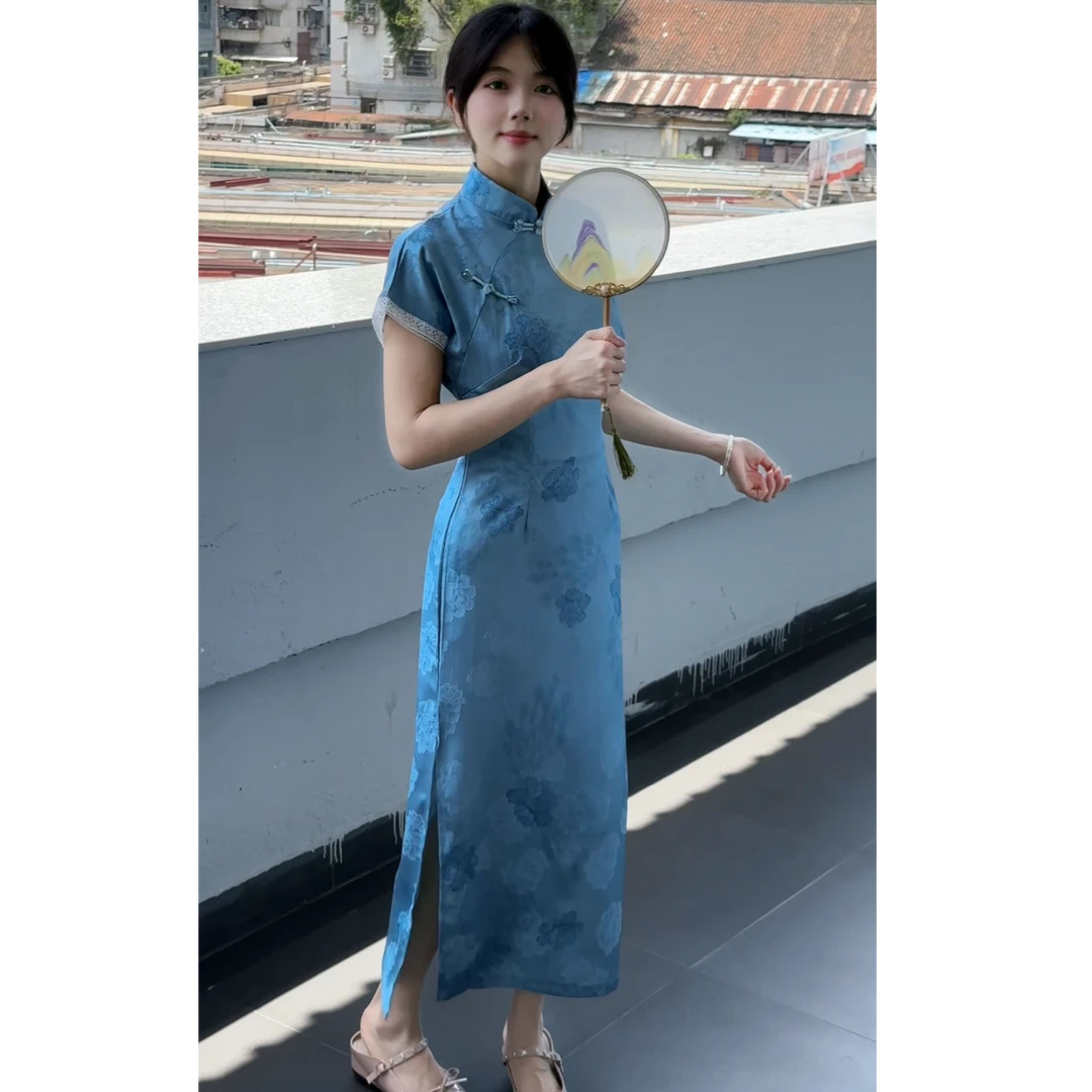 【C53】新中式2025国风夏日素雅复古改良版气质旗袍女