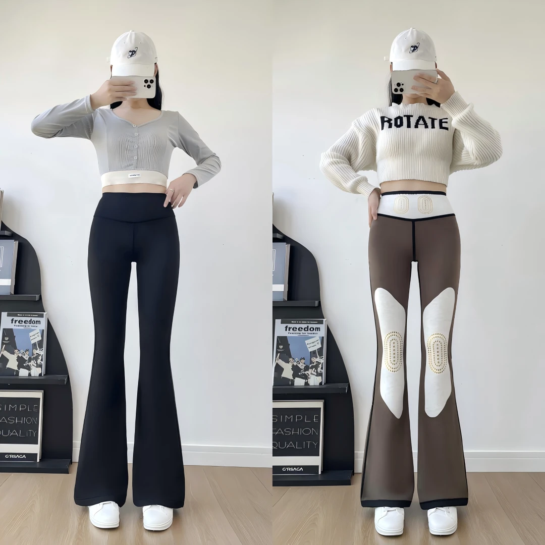 冬季加绒微喇裤新款高腰显瘦外穿爆款收腹提臀瑜伽鲨鱼女裤