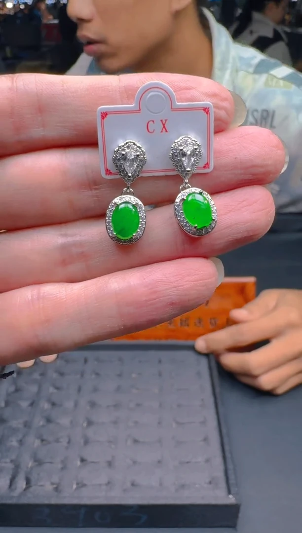 未镶嵌翡翠耳饰0349632681多样性发货