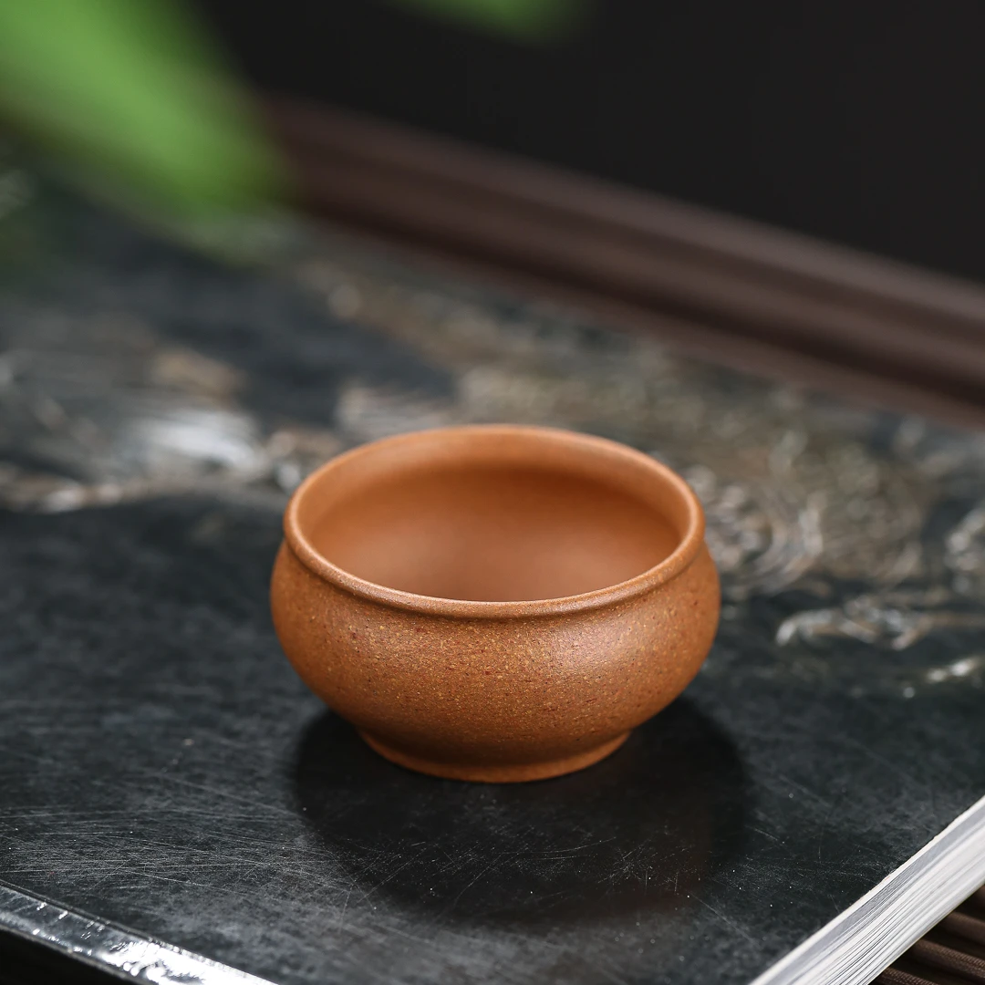 当代 原矿仿古小杯黄段40cc滚压工艺