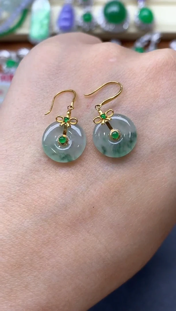 18K金镶嵌翡翠耳饰310-中国好珍宝