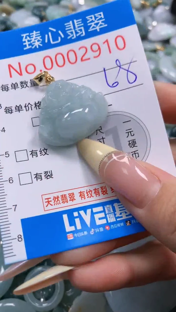 翡翠未镶嵌颈饰含绳0002910