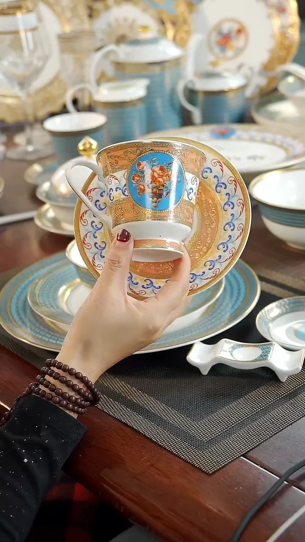 瓷片咖啡杯碟1套