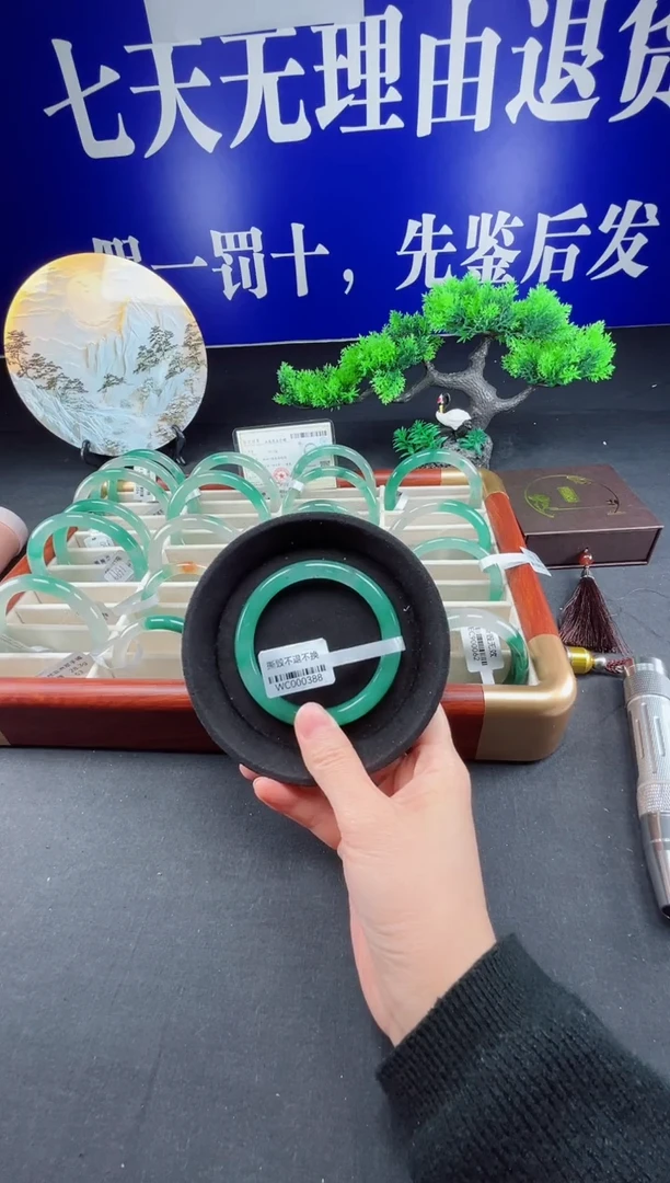 未镶嵌手镯石英质玉（非洲翠）圈口59