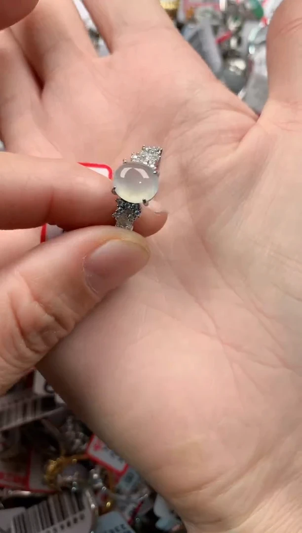 银S925镶嵌戒指翡翠10   4