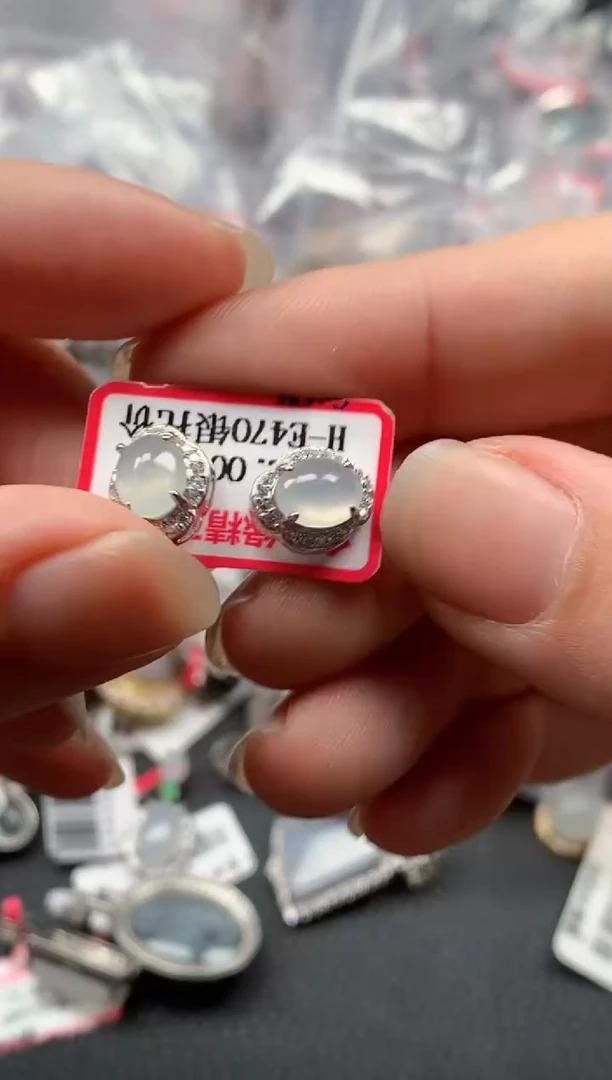 银S925镶嵌戒指翡翠天然A货缅甸翡翠
