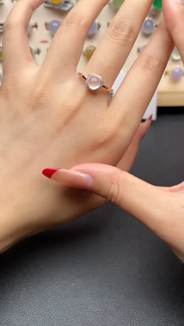 【闪购商品】翡翠戒指银S925镶嵌一物一证一礼盒