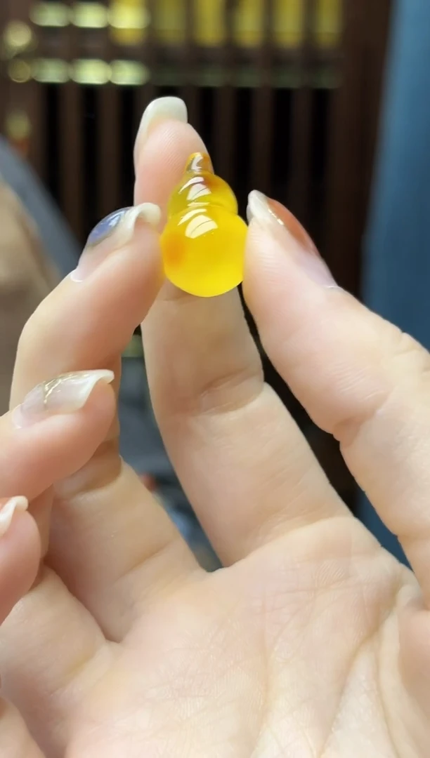 裸石蜜蜡未镶嵌努***分蜜蜡葫芦配饰HS