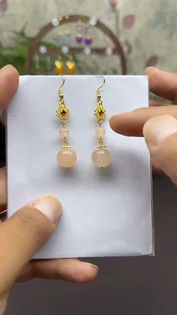 银S925镶嵌耳饰玛瑙/玉髓022