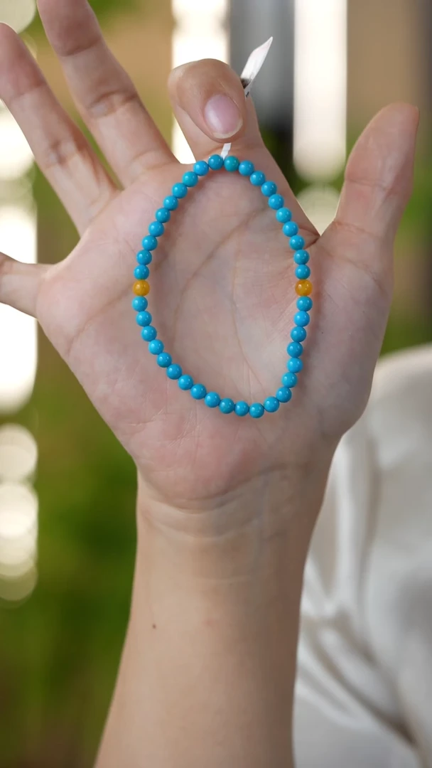 未镶嵌绿松石手串4.8mm秒拍号7