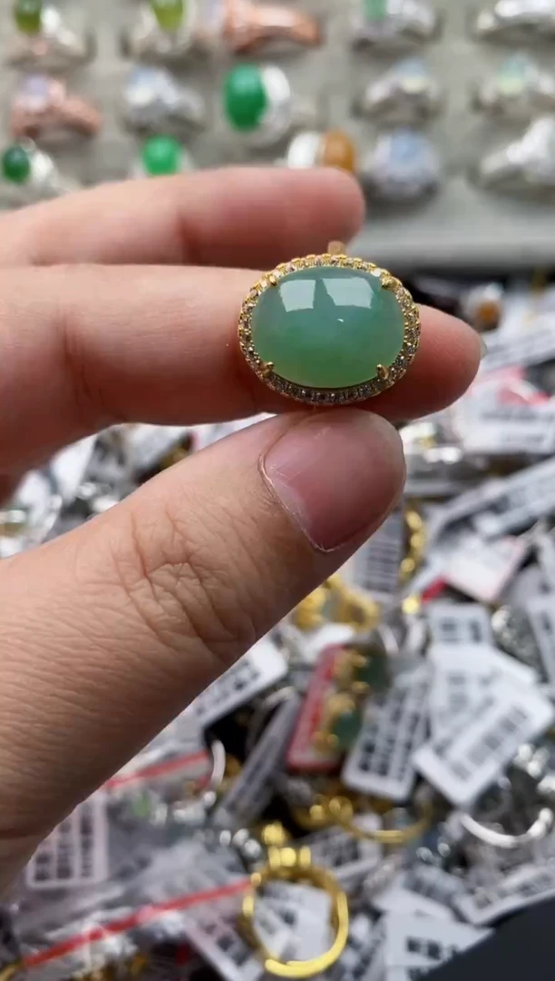 【闪购商品】翡翠戒指银S925镶嵌222222---5