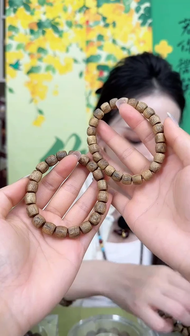 【闪购商品】沉香手串0.9桶珠单圈熟结多样性发其一