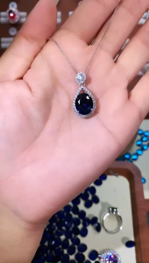 无吊坠925银皇家蓝色吊坠