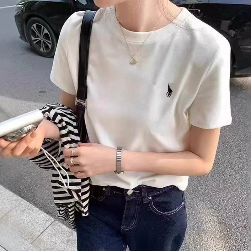 小马0330|高品质纯棉短袖百搭半袖夏季白色休闲时尚圆领