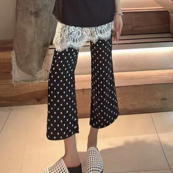【SFF严选】以十七 25夏款波点九分喇叭裤时尚百搭经典0897