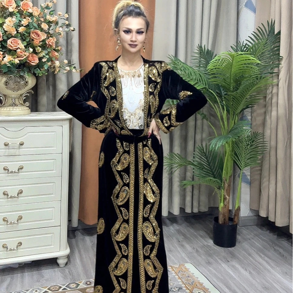 2025款黑色重工三件套礼服