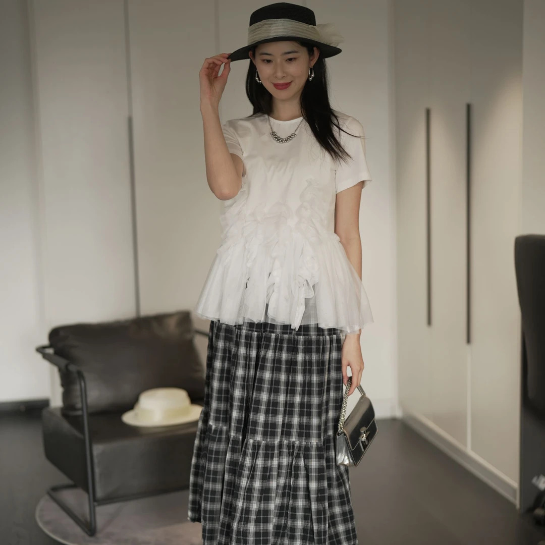 S·DEER圣迪奥气质白色时尚休闲百搭夏季圆领显瘦宽松T恤S252Z0105