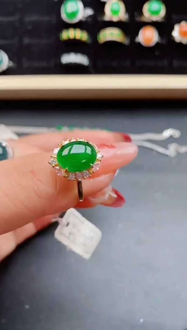 【闪购商品】翡翠戒指银S925镶嵌21321