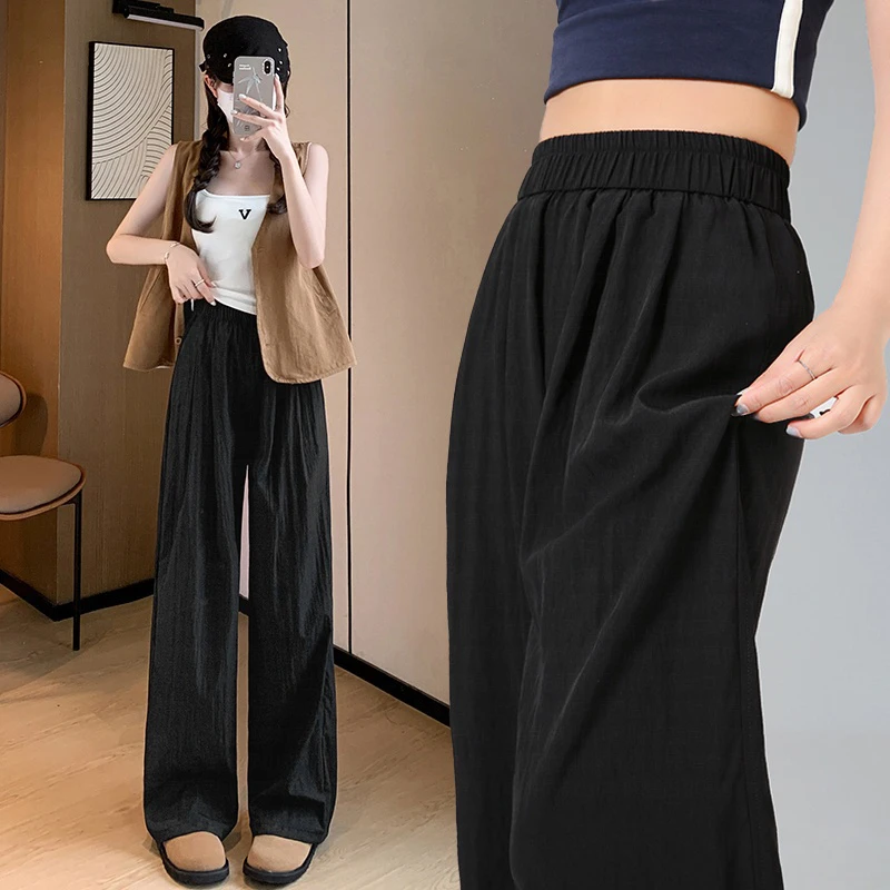 多巴胺山本裤女款2025新款夏天薄款阔腿裤子高腰宽松垂坠感休闲裤