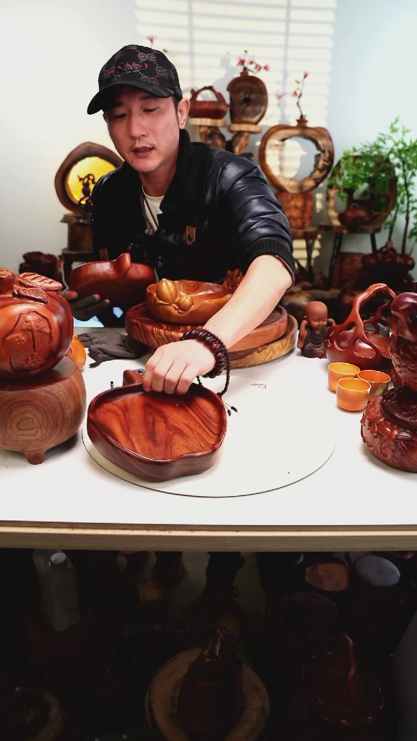 木香樟木摆件/苹果盆