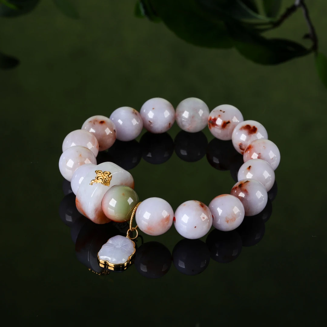 【意婵】《谷眠中》“大超值”18K金天然缅A稀缺紫俏红老翡翠单圈915919