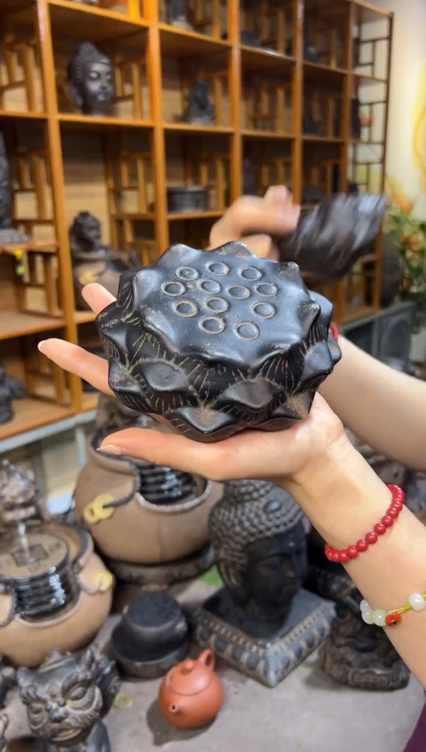 陶土【火山泥】莲蓬实心底座