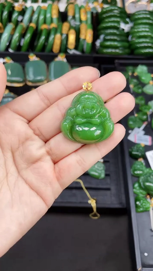 【闪购商品】和田玉吊坠18K金镶嵌35MM 多样性发一