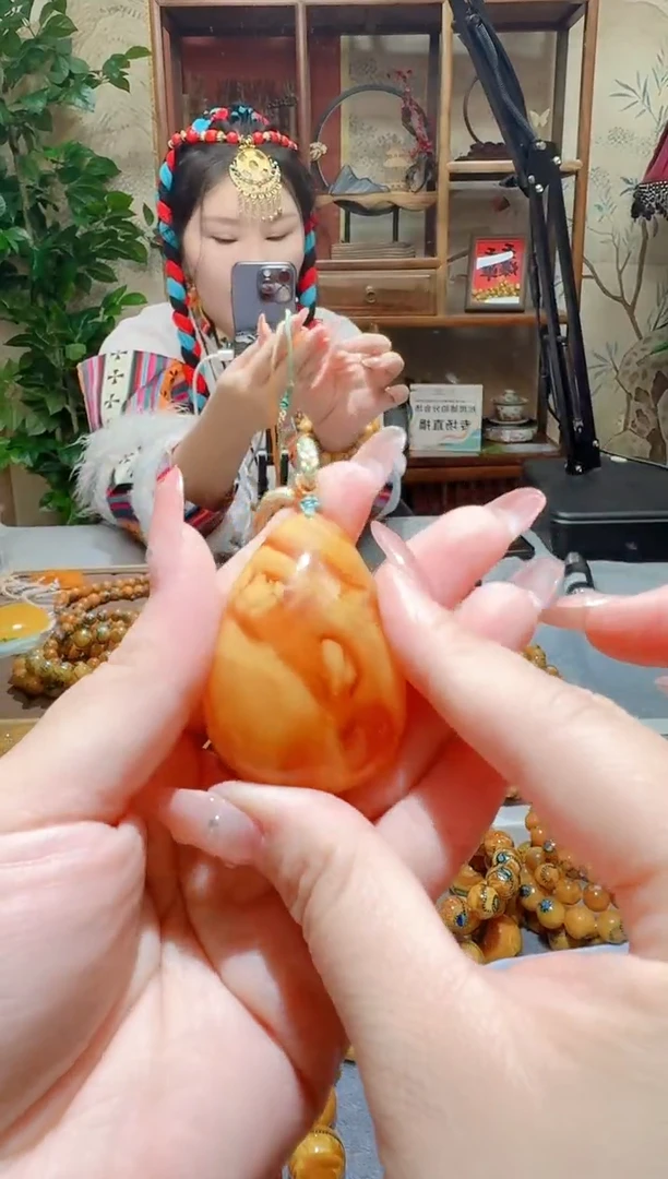 蜜蜡颈饰未镶嵌1990天然蜜蜡珠宝奇石全都保真