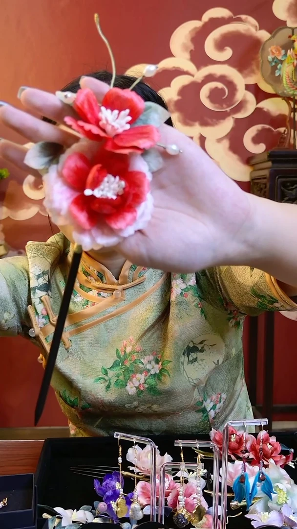 刺绣非遗纯手工绒花