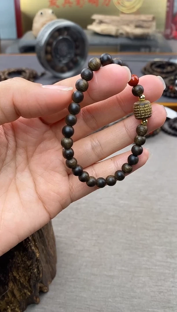 【闪购商品】沉香手串富森红土0.6+五条+配饰沉水单圈