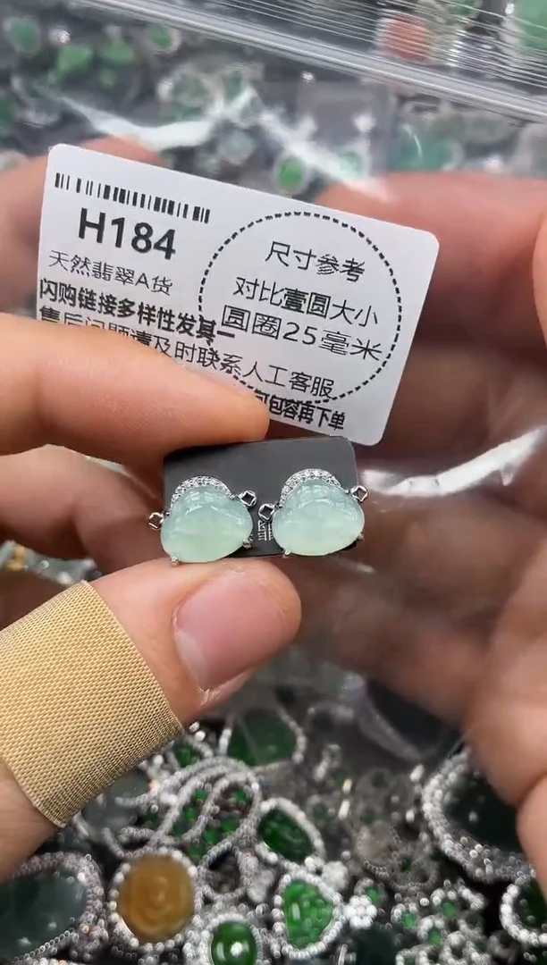 颈饰未镶嵌翡翠H184耳钉