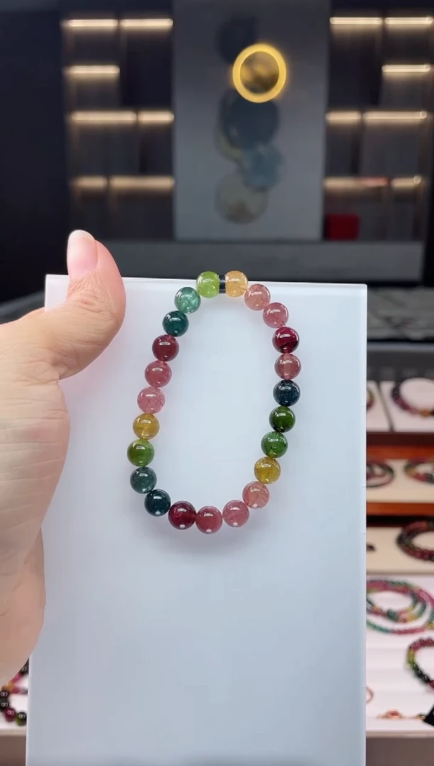 未镶嵌老矿碧玺单圈手串8mm+碧玺（多样性发一条）Q