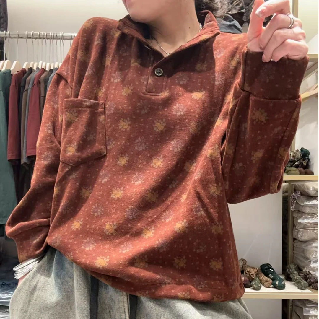 097015立领碎花衬衫