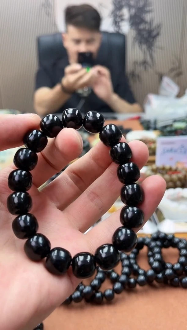 手串未镶嵌和田玉纯天然新疆塔青黑青12老型