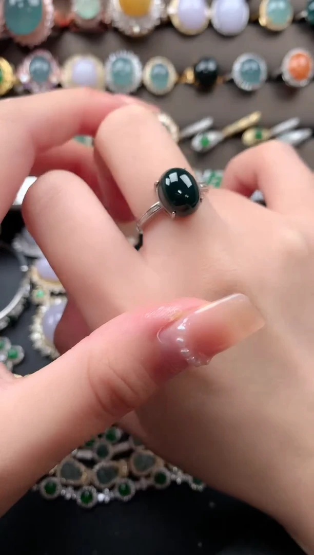 【闪购商品】翡翠戒指银S925镶嵌512421
