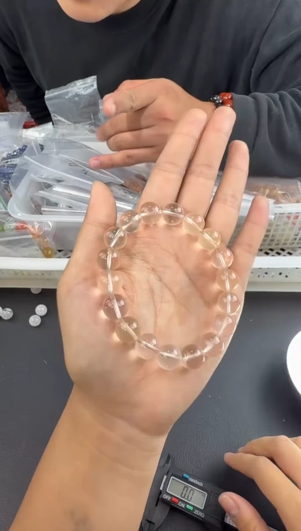 未镶嵌手串水晶香槟金粉水晶