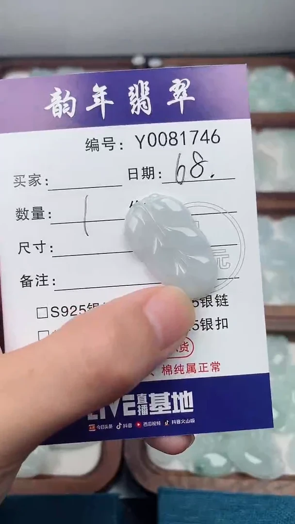 翡翠未镶嵌颈饰叶子