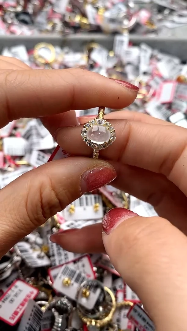 【闪购商品】翡翠戒指银S925镶嵌555555   3