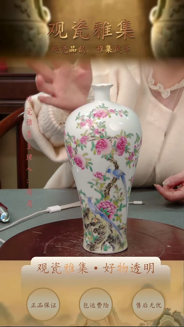 瓶瓷花鸟瓷器梅瓶花瓶