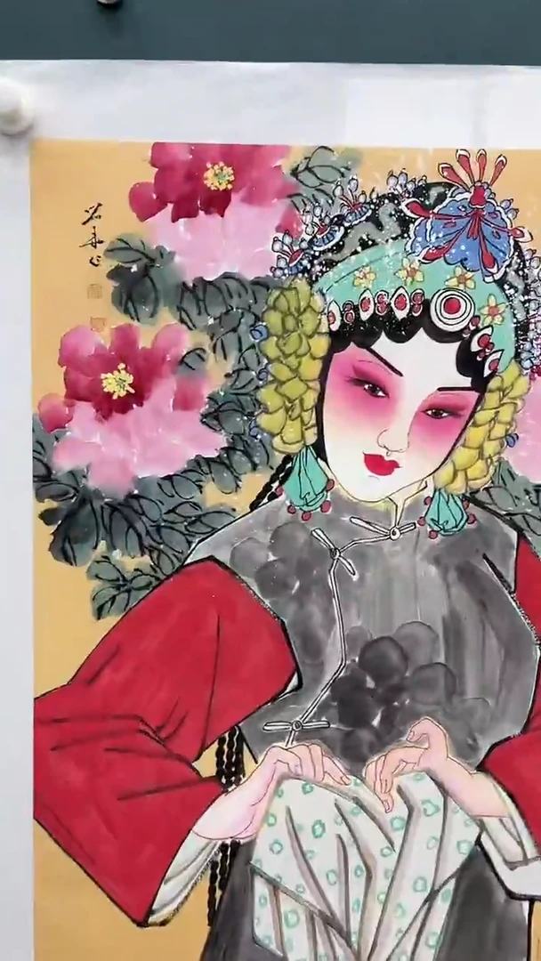 国画刘用华-2.7平尺+书法-人物-带书