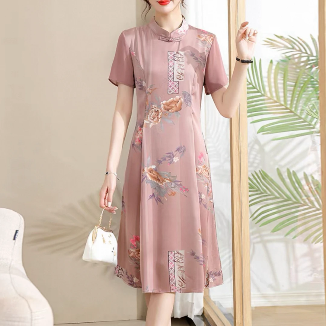XHMA119夏季新中式气质高贵显瘦国风旗袍
