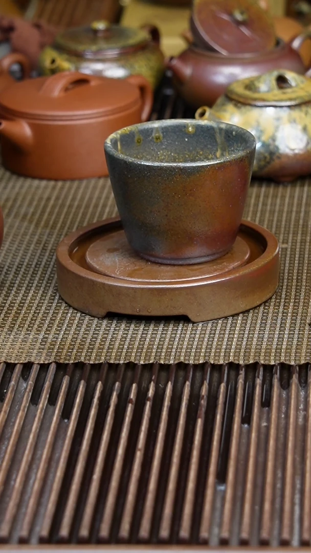 茶壶紫砂侯*柴烧   马蹄杯