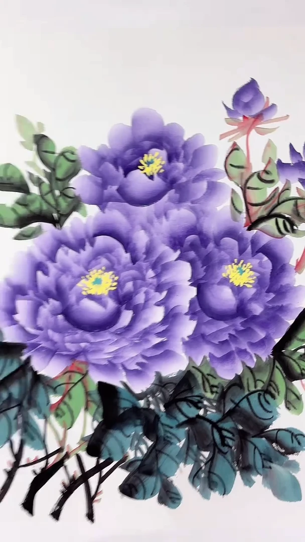 国画独领春风紫/4尺斗方托底/雷畅胜