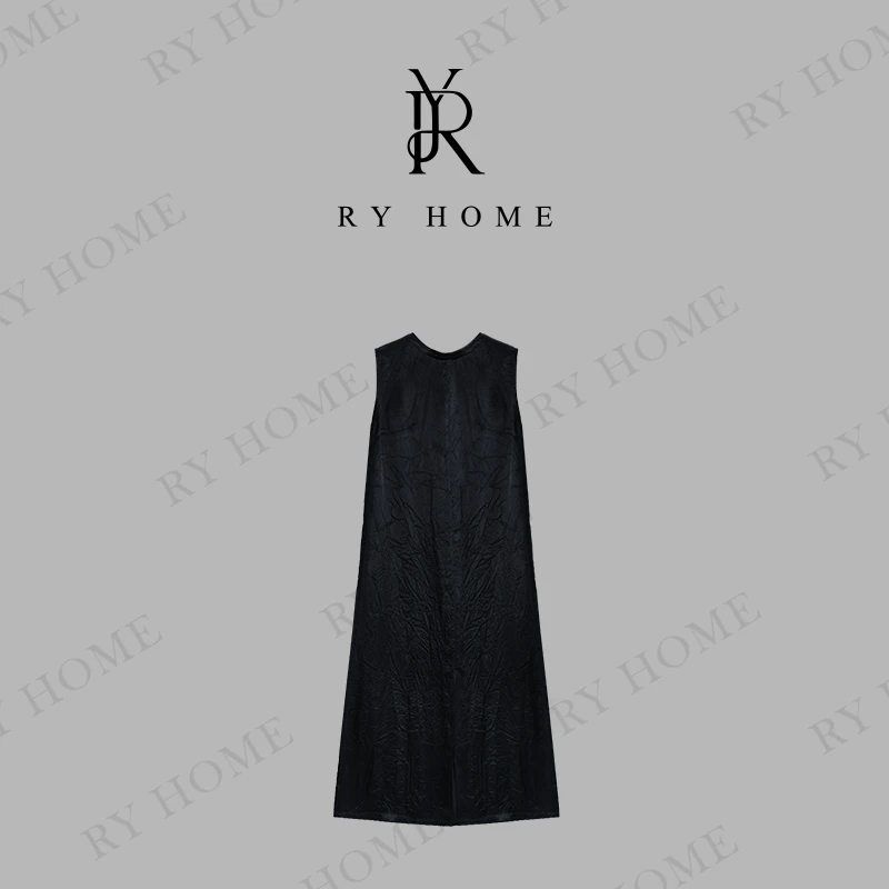 【容雨RYHOME】100醋酸潋光缎“生活极简”高级氛围感女神裙252L1373