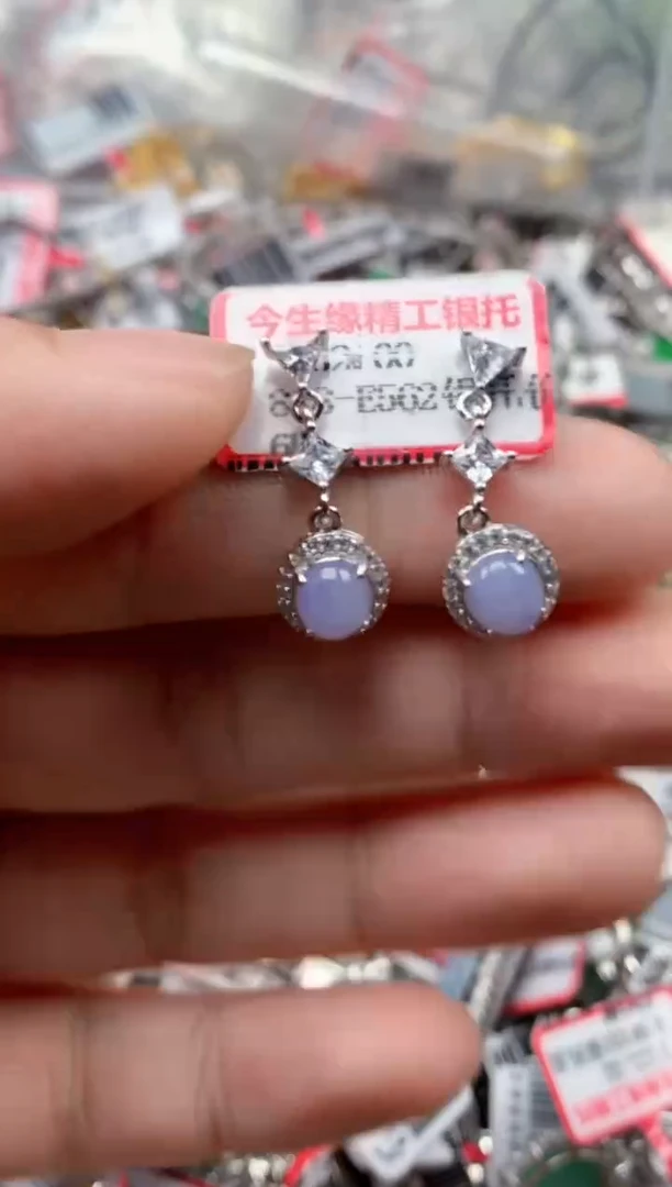 银S925镶嵌戒指翡翠天然A货缅甸翡翠