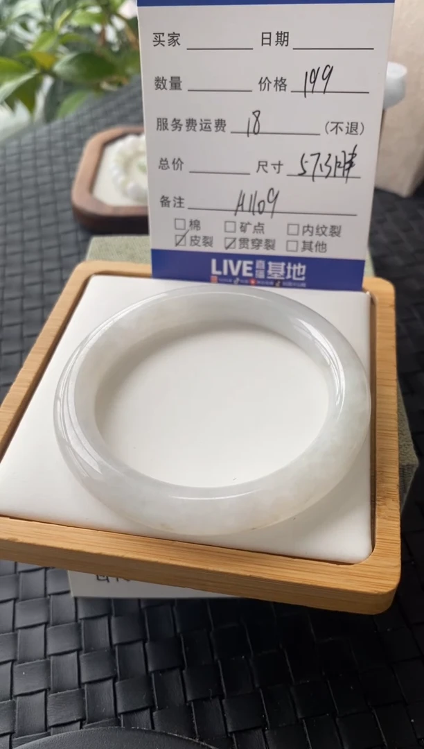 未镶嵌手镯翡翠A1109圈口57.3胖