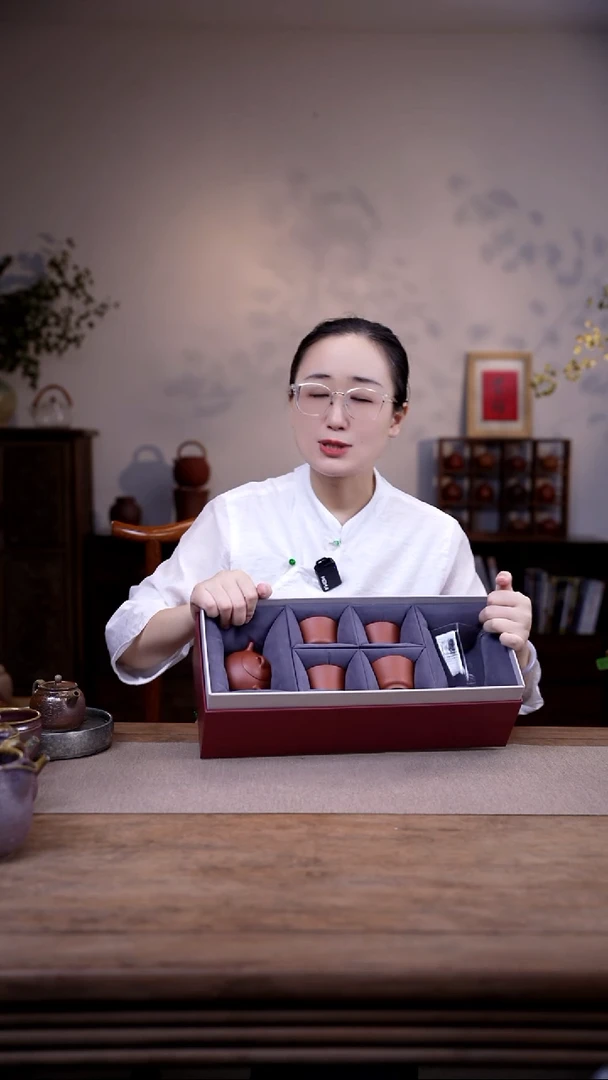 茶壶紫砂红降坡玉乳5件套
