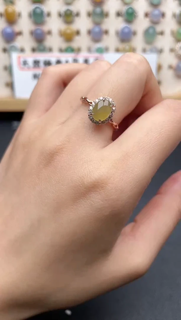 【闪购商品】翡翠戒指银S925镶嵌一物一证一礼盒