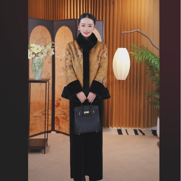 【国风古韵】高定款双面双穿皮毛一体大衣气质