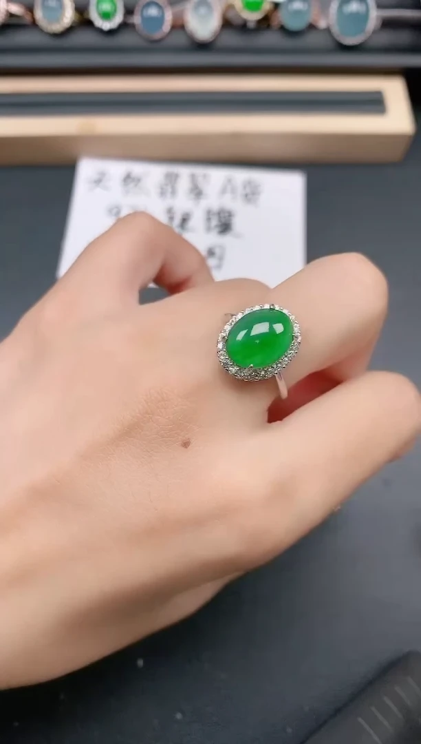 银S925镶嵌戒指翡翠111